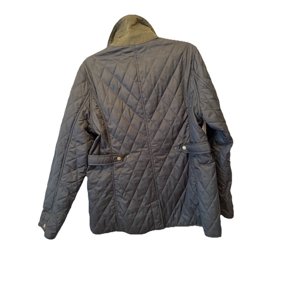 LL Bean Riding Jacket Barn Coat Women's Black Quilted Plaid Lining LARGE EUC - Picture 4 of 9